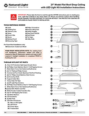 Natural Light Solar LED Light Kit Drop Ceiling Install Thumb