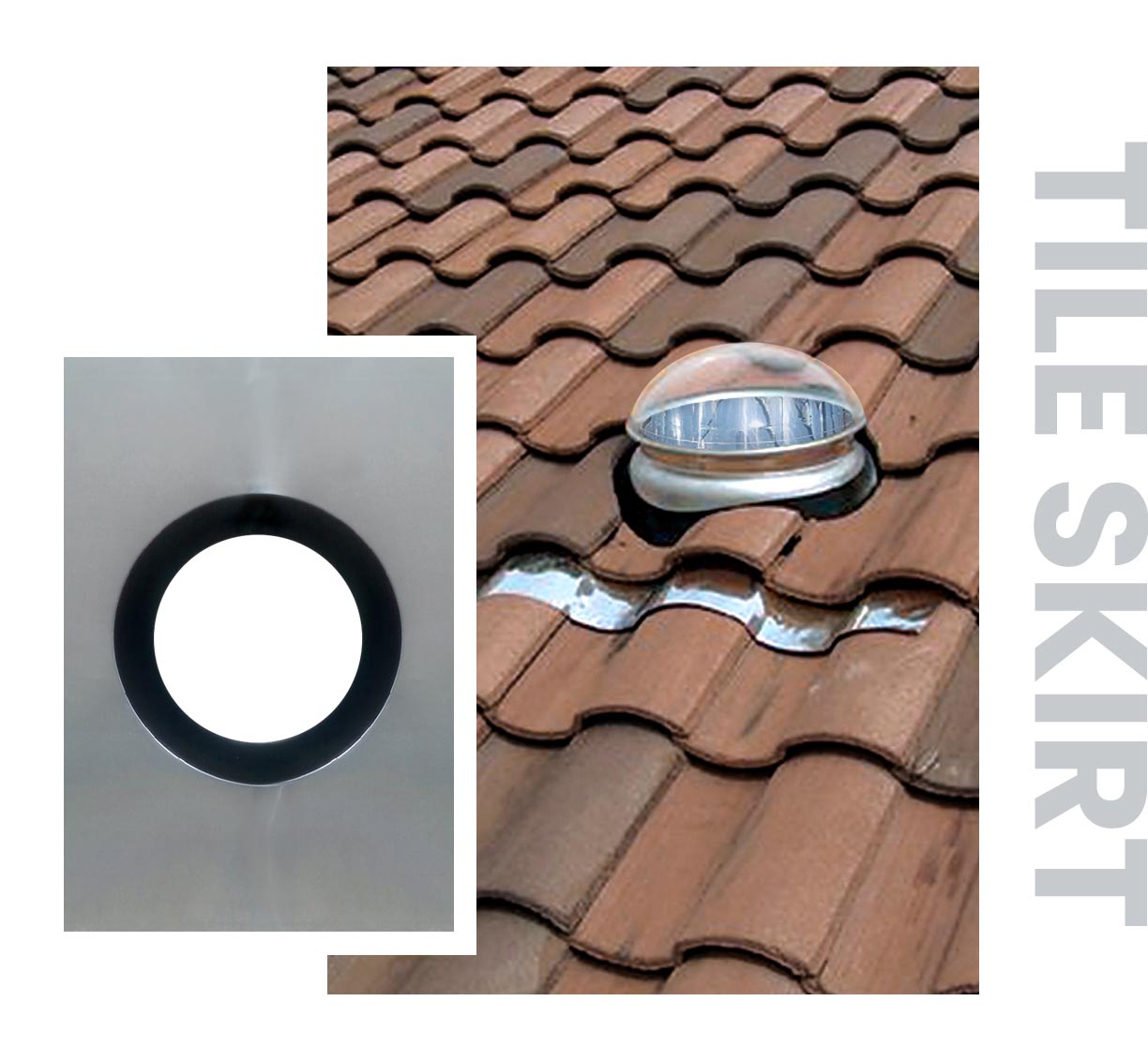 Natural Light tubular skylight tile roof flashing skirt