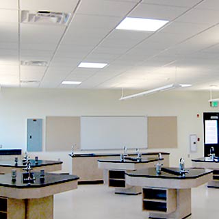 drop ceiling skylight install in school room